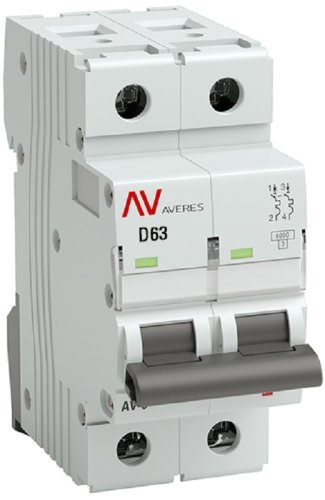 Выключатель автоматический EKF Averes AV-6 2п 63А D 6кА картинка